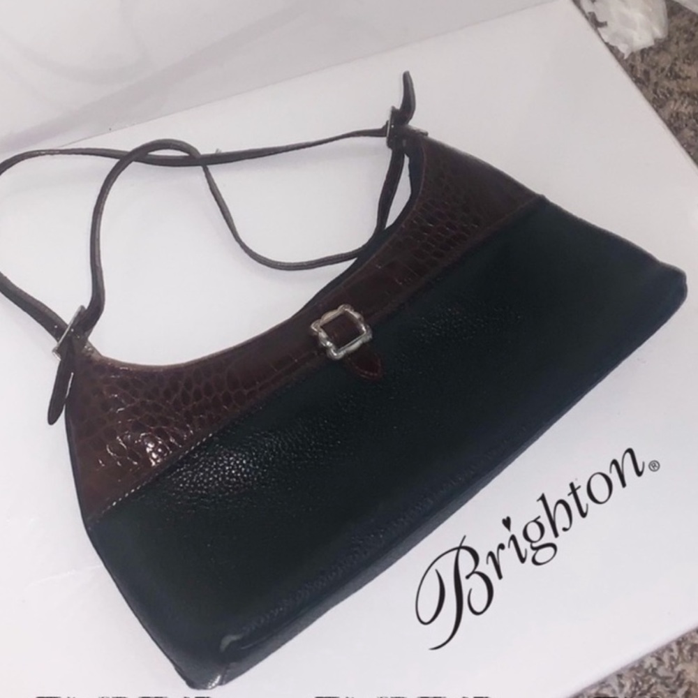 Vintage Brighton Authentic Bag Pebbled & Moc Croc Shoulder Bag - Picture 7 of 16